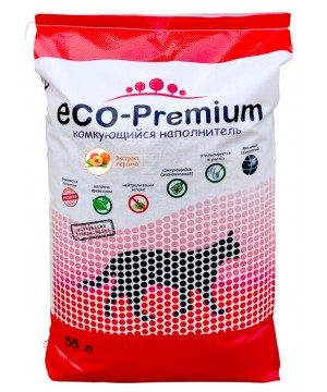 ECO Premium Персик наполнитель древесный персик 20,2 кг 55 л