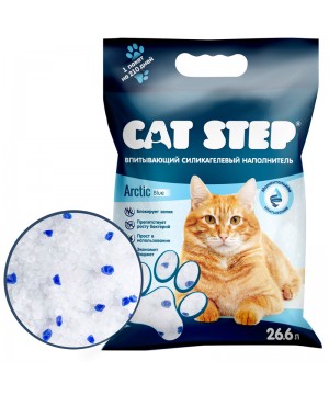 Наполнитель впитывающий силикагелевый CAT STEP Arctic Blue, 26,6 л (11,7 кг)