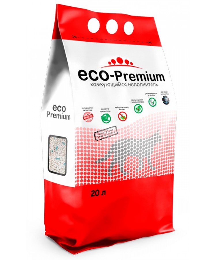 ECO Premium GREEN наполнитель древесный сосна 7,6 кг 20 л