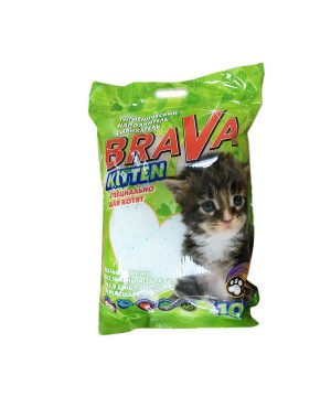 Наполнитель впитывающий силикагелевый Brava (Брава) KITTEN 10Л (4 кг)