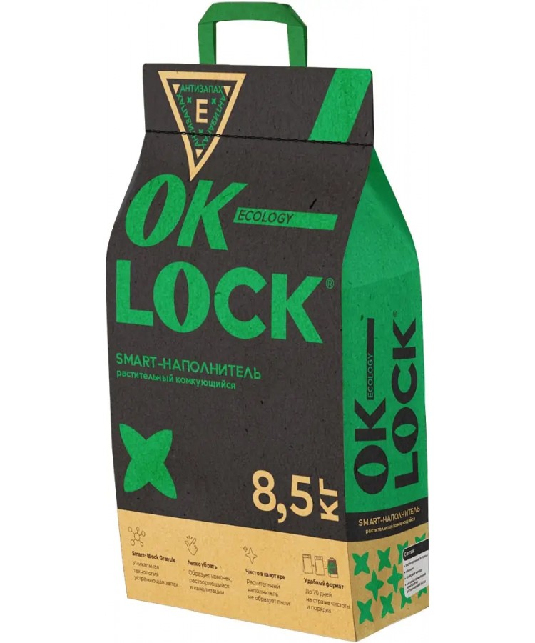 Наполнитель Питомец Ok-Lock растительный, 8,5кг (20 л)