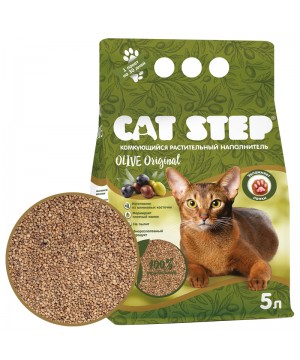 Наполнитель комкующийся растительный CAT STEP Olive Original, 5л (3,75 кг)