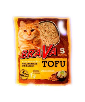 Наполнитель комкующийся ТОФУ Brava (Брава) 5Л ORIGINAL (2 кг)